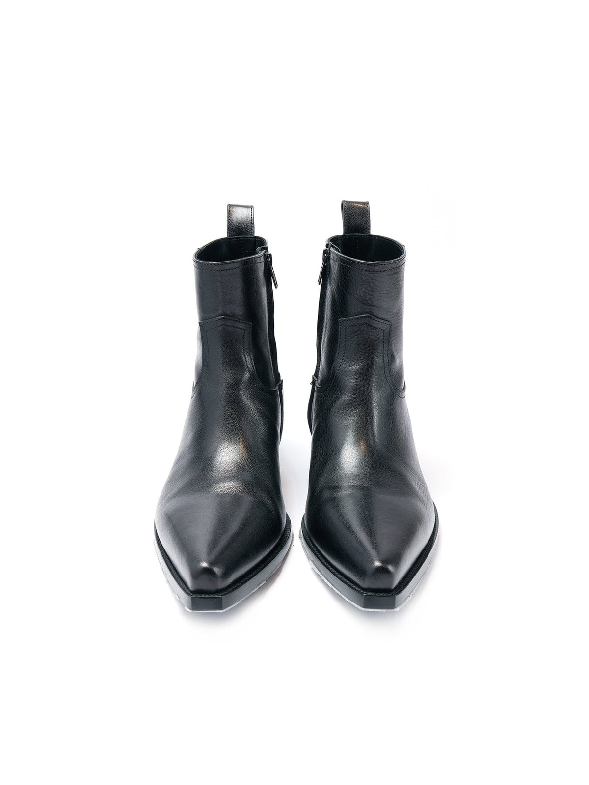 Ann Demeulemeester Black Imme Pointy Ankle Boots Semy Gloss Leather