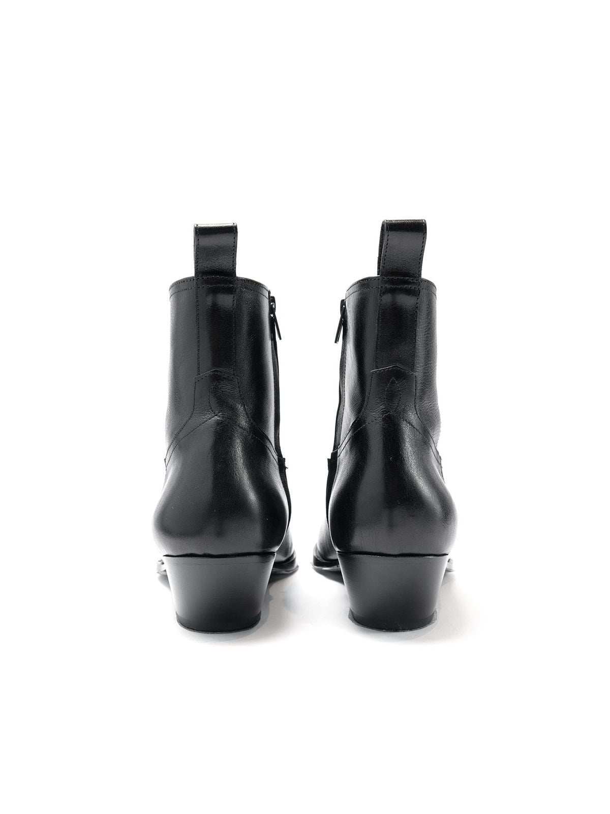 Ann Demeulemeester Black Imme Pointy Ankle Boots Semy Gloss Leather