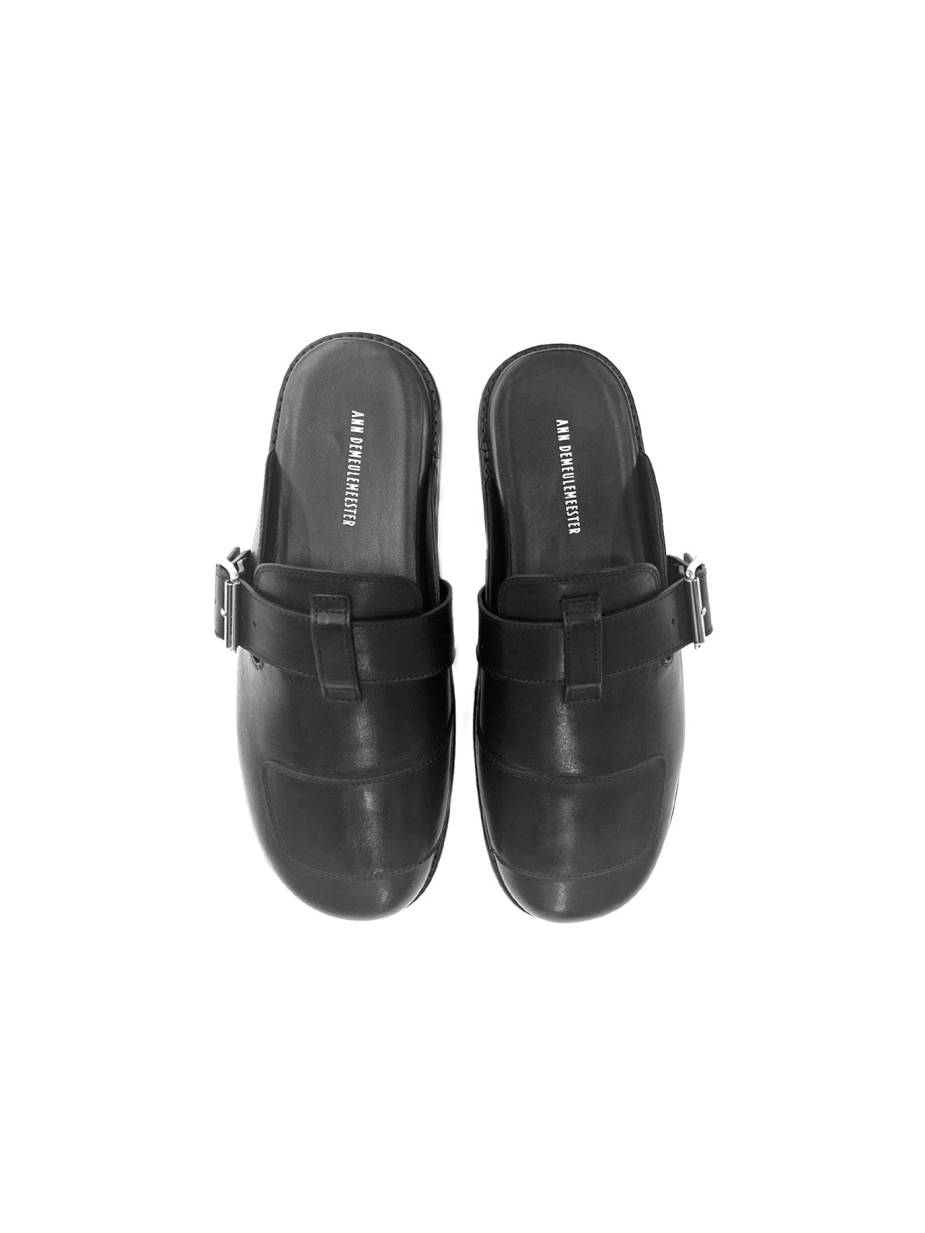 Ann Demeulemeester Black Ingul Flat Slides Nappa Calf Skin