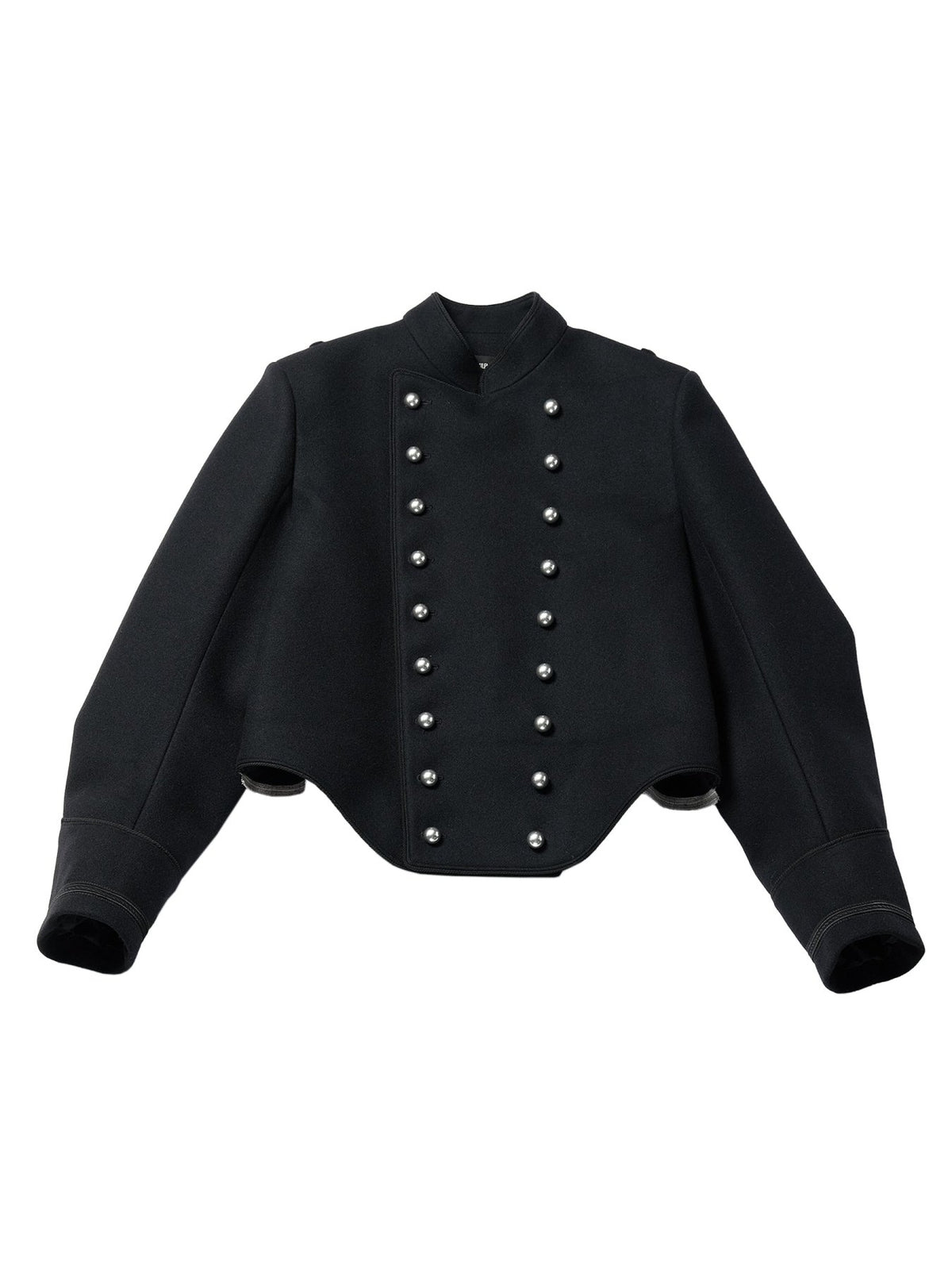 Ann Demeulemeester Black Noa Double Breasted Cropped Marsina Jacket Washed