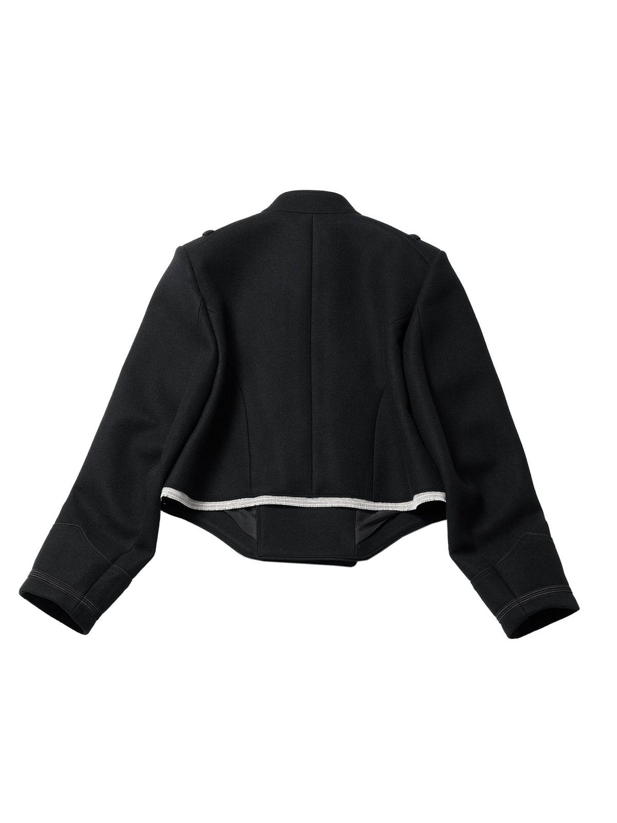 Ann Demeulemeester Black Noa Double Breasted Cropped Marsina Jacket Washed