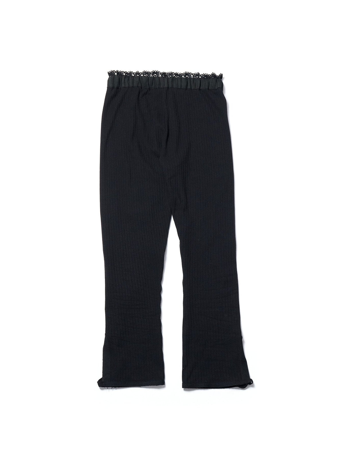 Ann Demeulemeester Black Tahira Longjohns Pointelle Jersey Rib