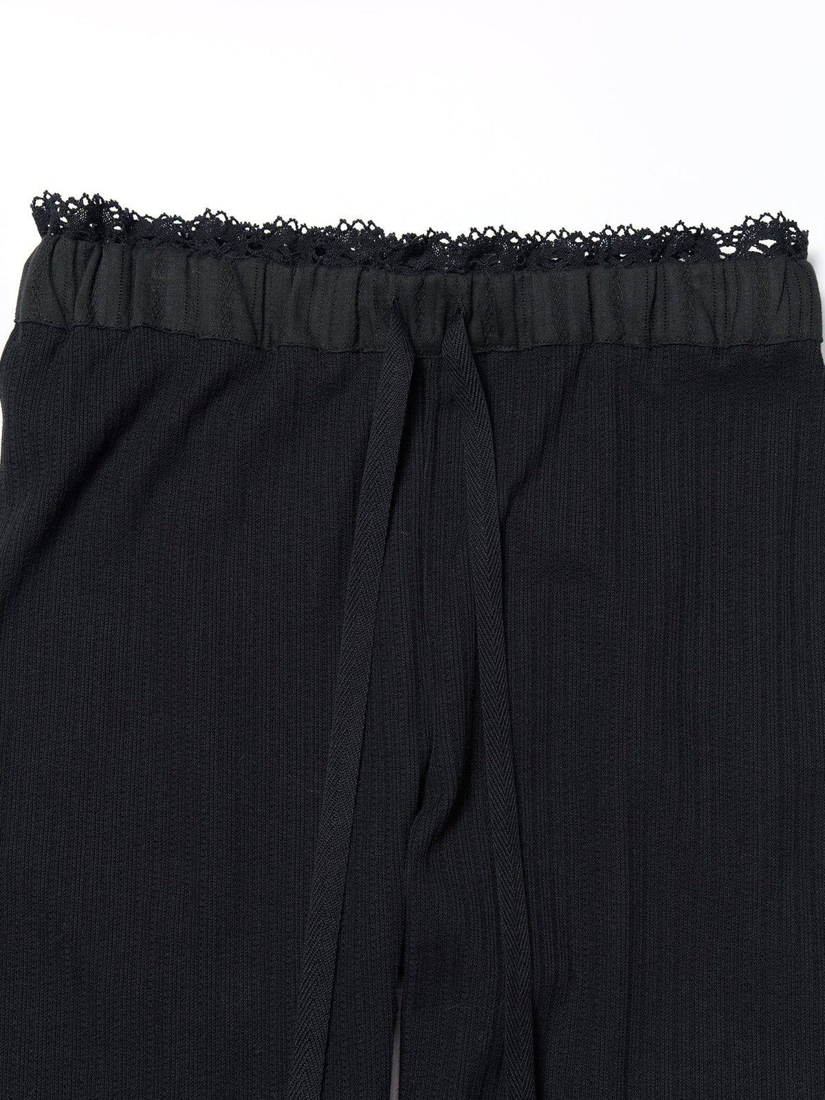 Ann Demeulemeester Black Tahira Longjohns Pointelle Jersey Rib