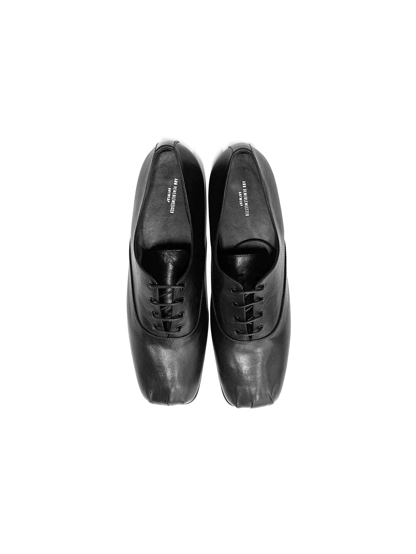 Ann Demeulemeester Black Tavis Squared Oxford Shoes Semi Shiny Leather