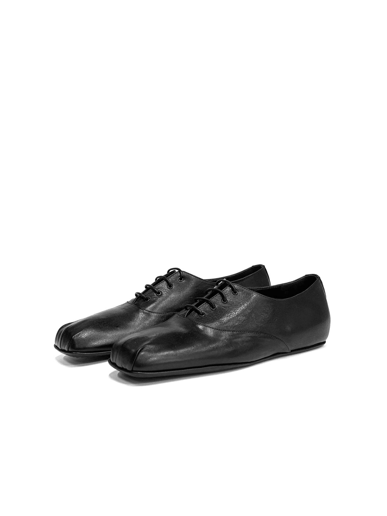 Ann Demeulemeester Black Tavis Squared Oxford Shoes Semi Shiny Leather
