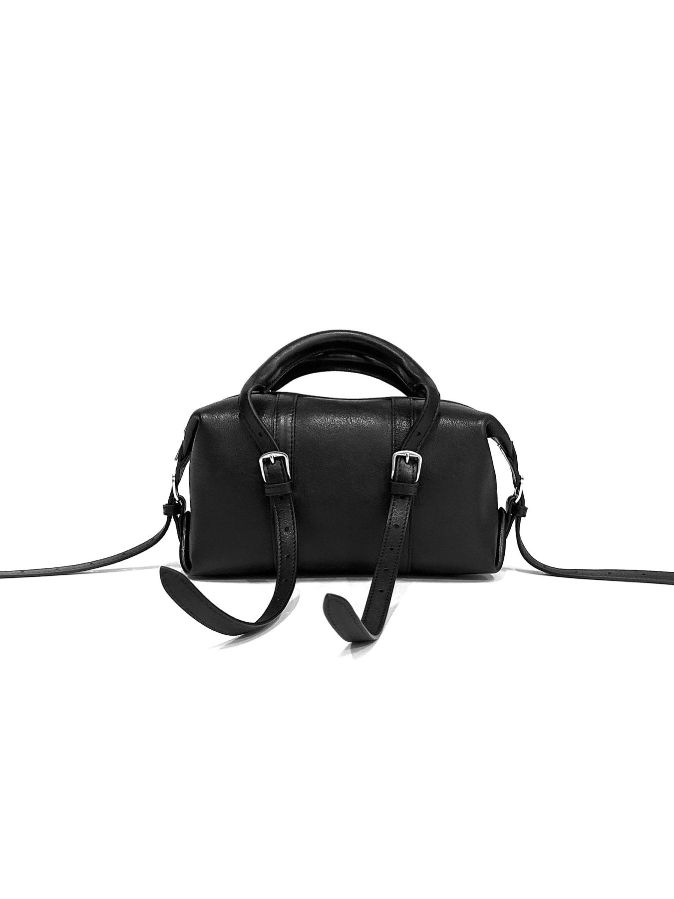 Ann Demeulemeester Black Terra Small Hand Bag Semi Glossy Tanned Leather