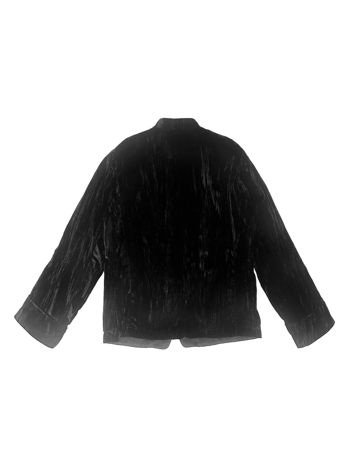 Ann Demeulemeester Black Zaya Fluid Shirt Jacket Froisse Velvet