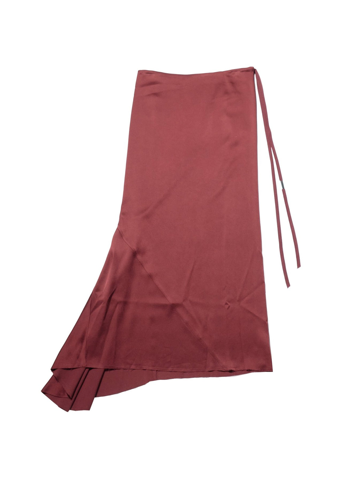 Ann Demeulemeester Burgundy Eveline Long Bias Skirt Cady Satin