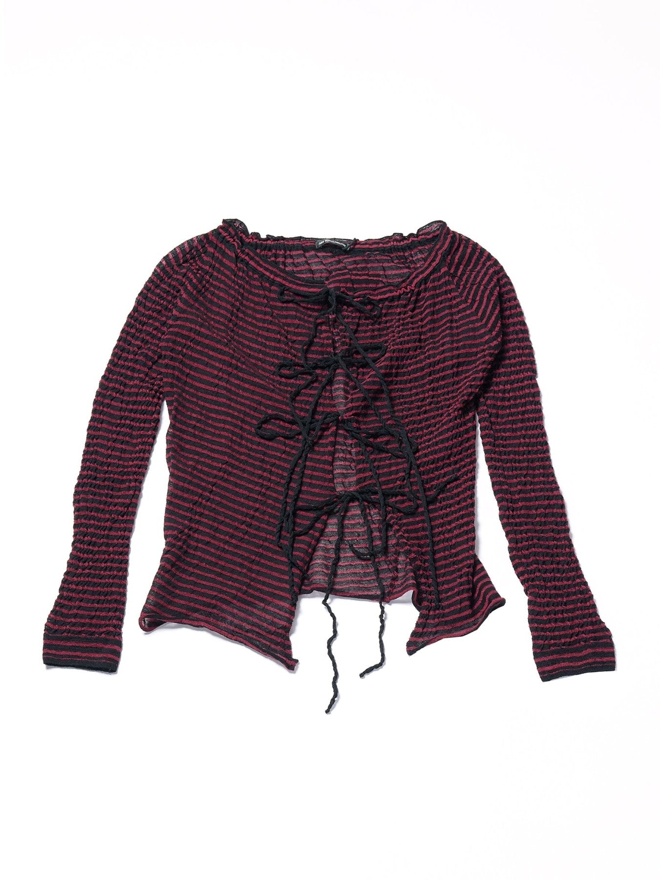 Ann Demeulemeester Multi Nelle Off Shoulder Cardigan With Ribbon Closure Ul