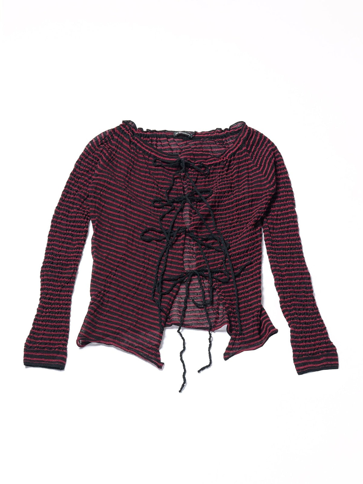 Ann Demeulemeester Multi Nelle Off Shoulder Cardigan With Ribbon Closure Ul