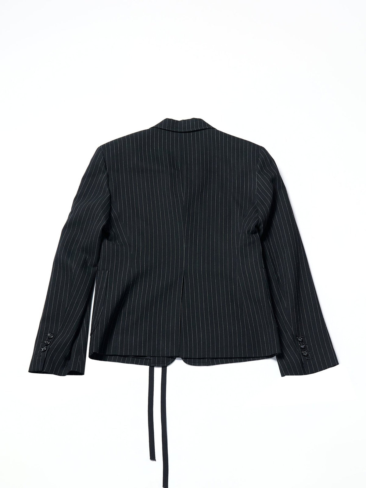 Ann Demeulemeester Multi Rami Slim Fit Deconstructed Jacket Chalk Stripe Vi