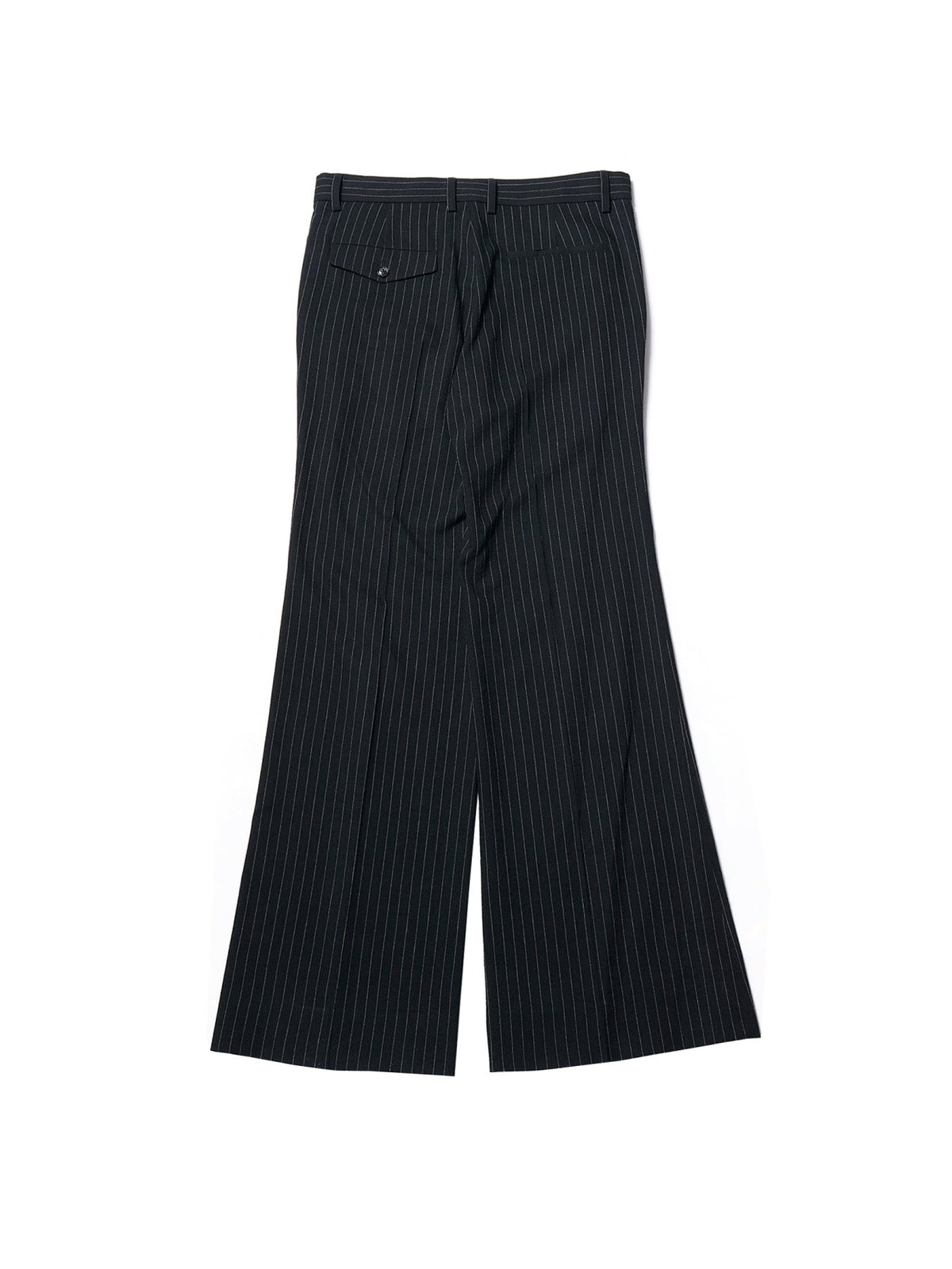 Ann Demeulemeester Multi Stefan Flared Cropped Trousers Chalk Stripe Viscos