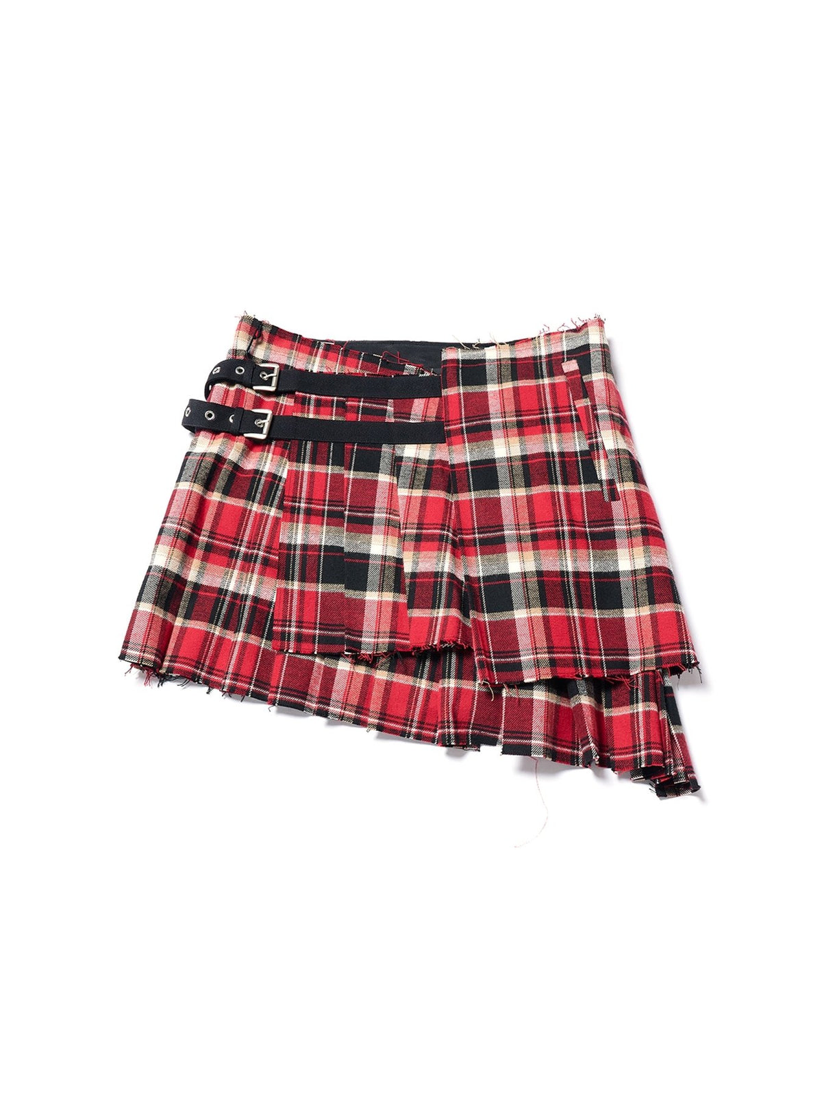 Ann Demeulemeester Multicolour Tabea Mini Wrap Kilt Skirt Heavy Check Flannel