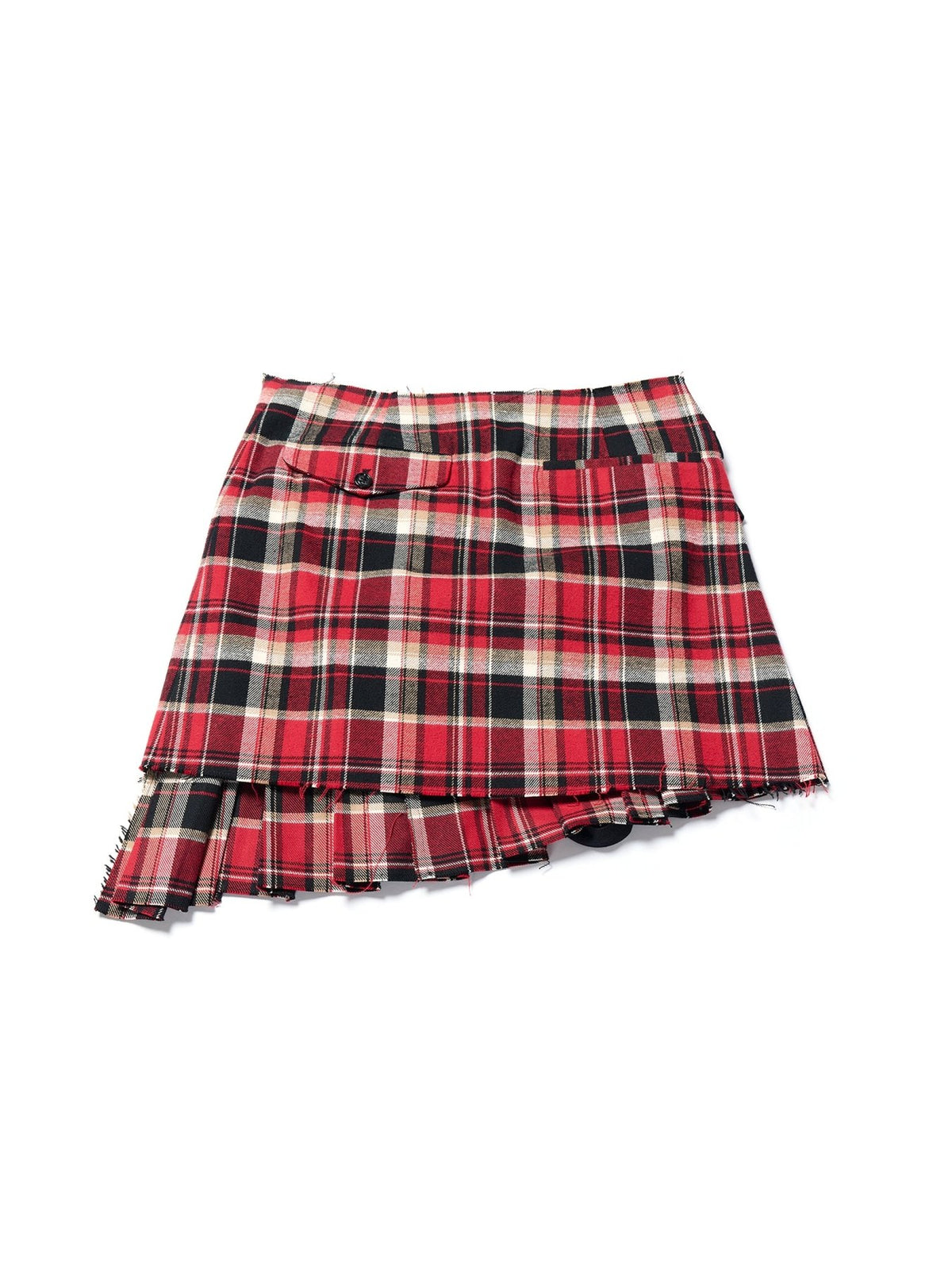 Ann Demeulemeester Multicolour Tabea Mini Wrap Kilt Skirt Heavy Check Flannel