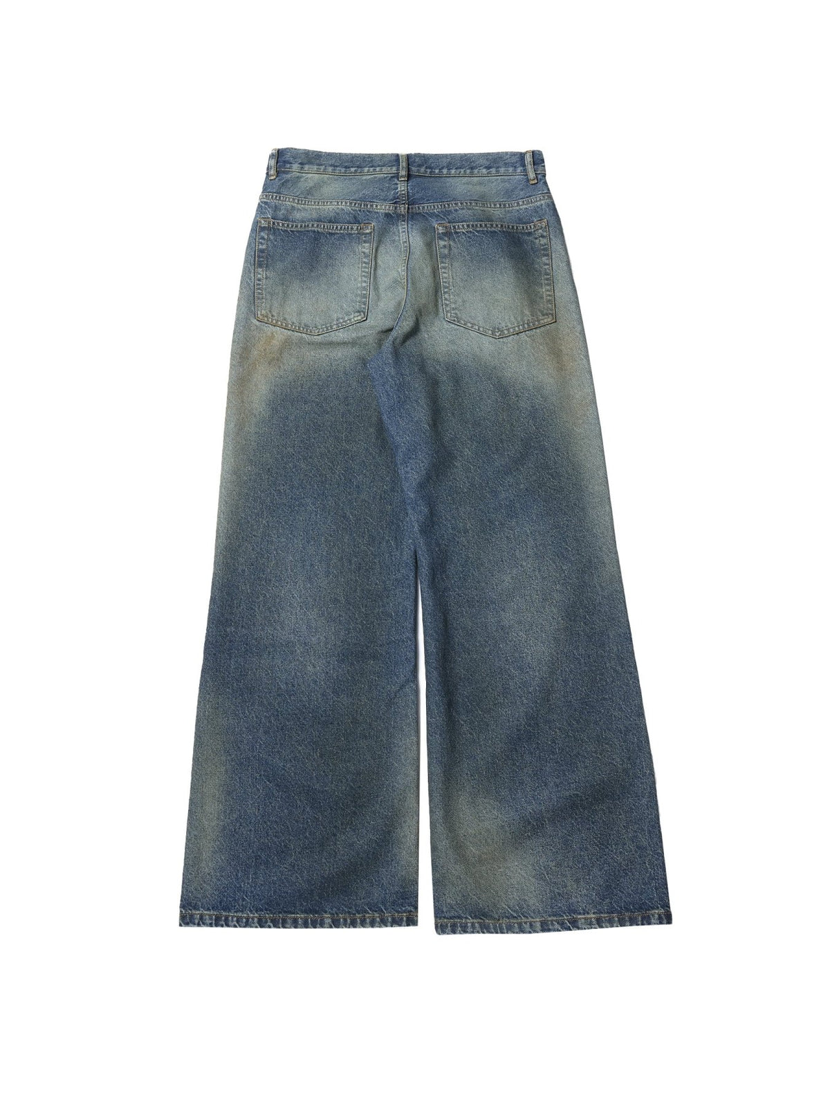 Ann Demeulemeester Navy Modest 5 Pockets Relaxed Flared Trousers Oiled Sto