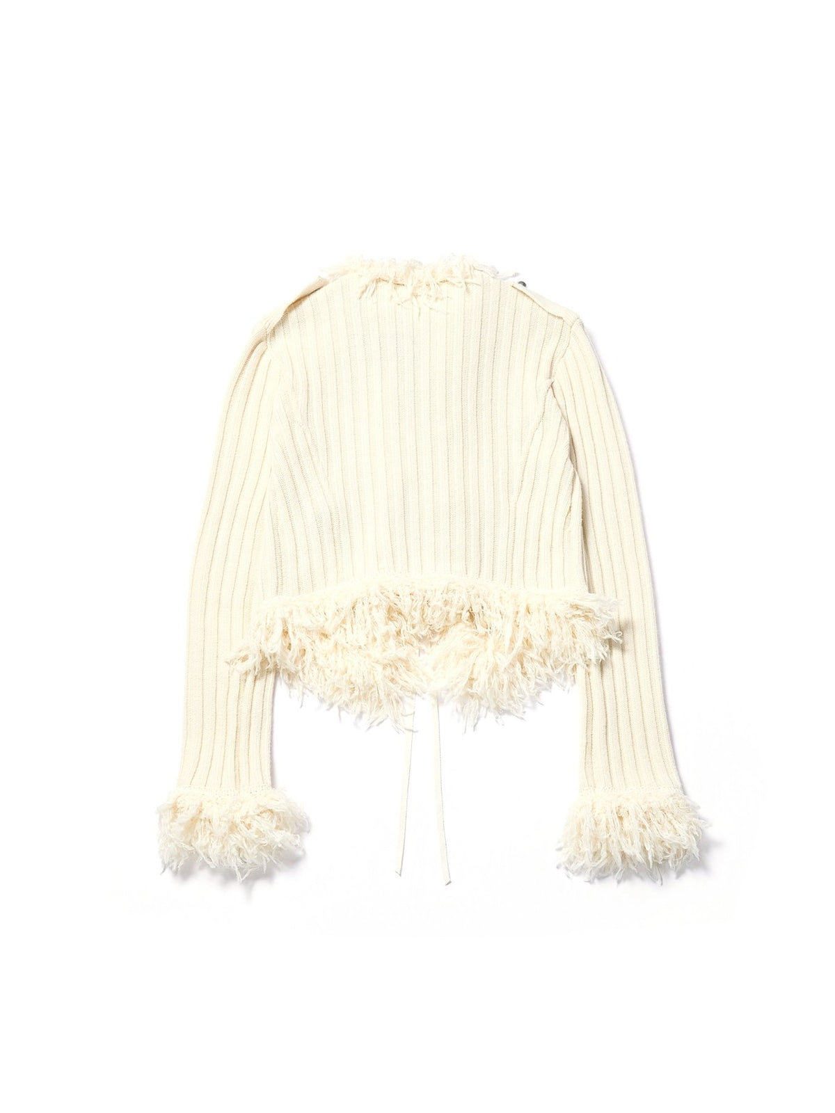Ann Demeulemeester Off White Aland Embroidered Cropped Marsina Knit Jacket With