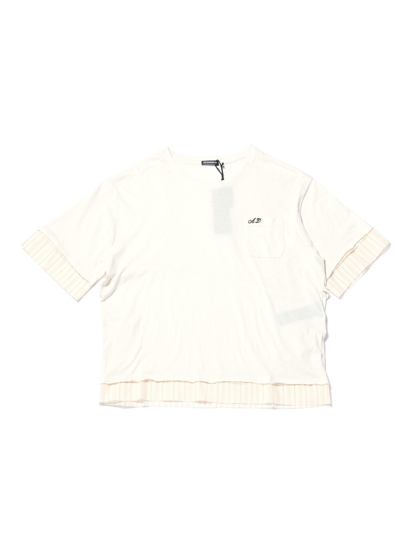 Ann Demeulemeester Off White Ali Relax Fit Boxy T Shirt With Contrast Edge