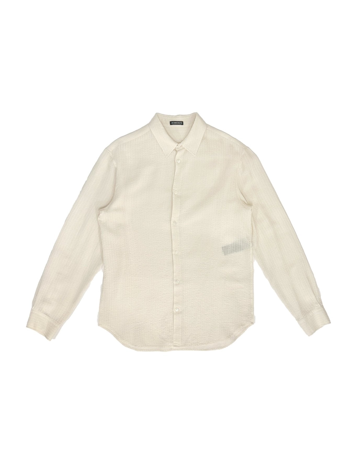 Ann Demeulemeester Off - White Andre Classic Shirt Light Cotton Dobby Stripe