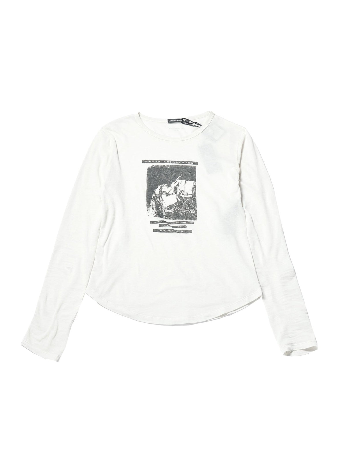 Ann Demeulemeester Off White Dot Wrinkled Cropped Long Sleeves Top With Dust O