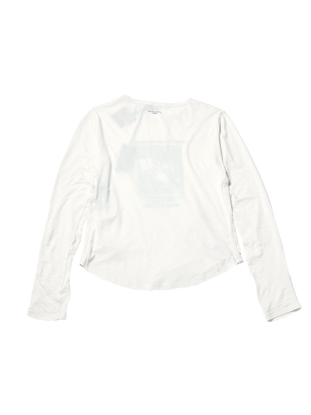 Ann Demeulemeester Off White Dot Wrinkled Cropped Long Sleeves Top With Dust O