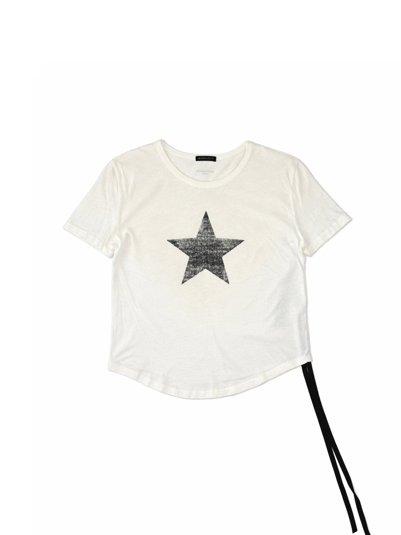 Ann Demeulemeester Off - White Floor Micro T Shirt With Star Print Delave Brush
