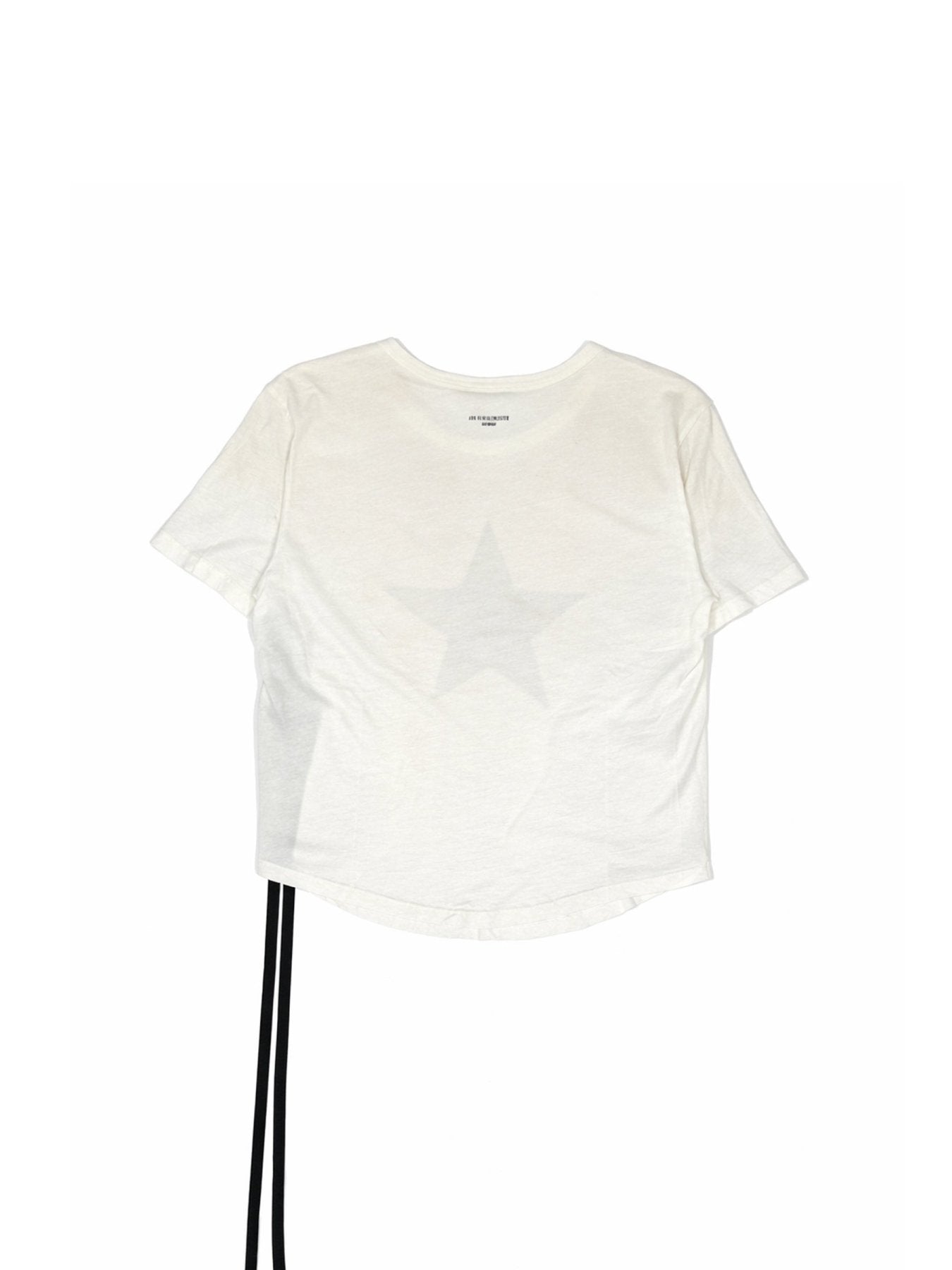 Ann Demeulemeester Off - White Floor Micro T Shirt With Star Print Delave Brush