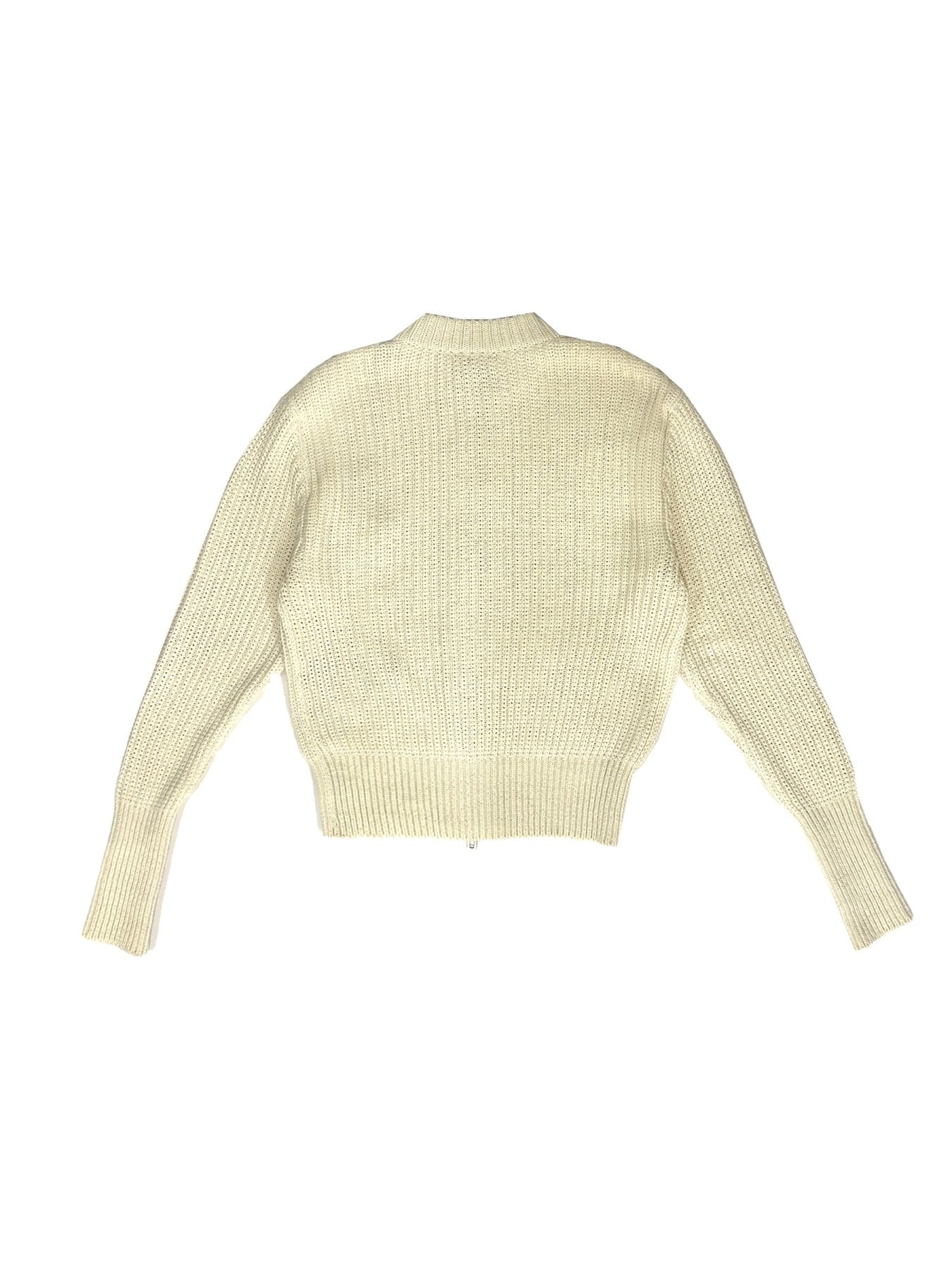 Ann Demeulemeester Off - White Ismael Zipped Knit Bomber With Double Closure Cott