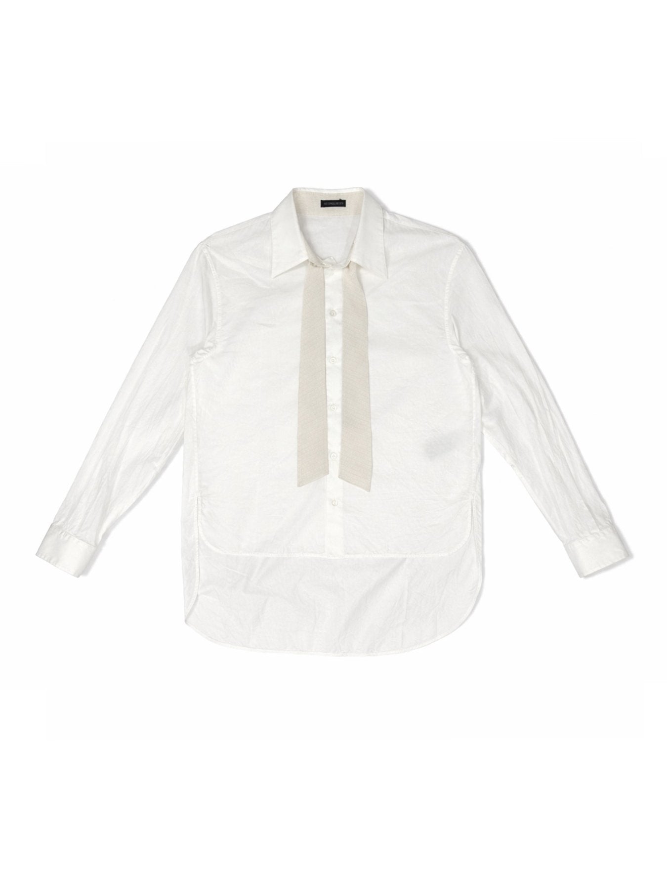 Ann Demeulemeester Off - White Stack Comfort Shirt With Necktie Light Cotton