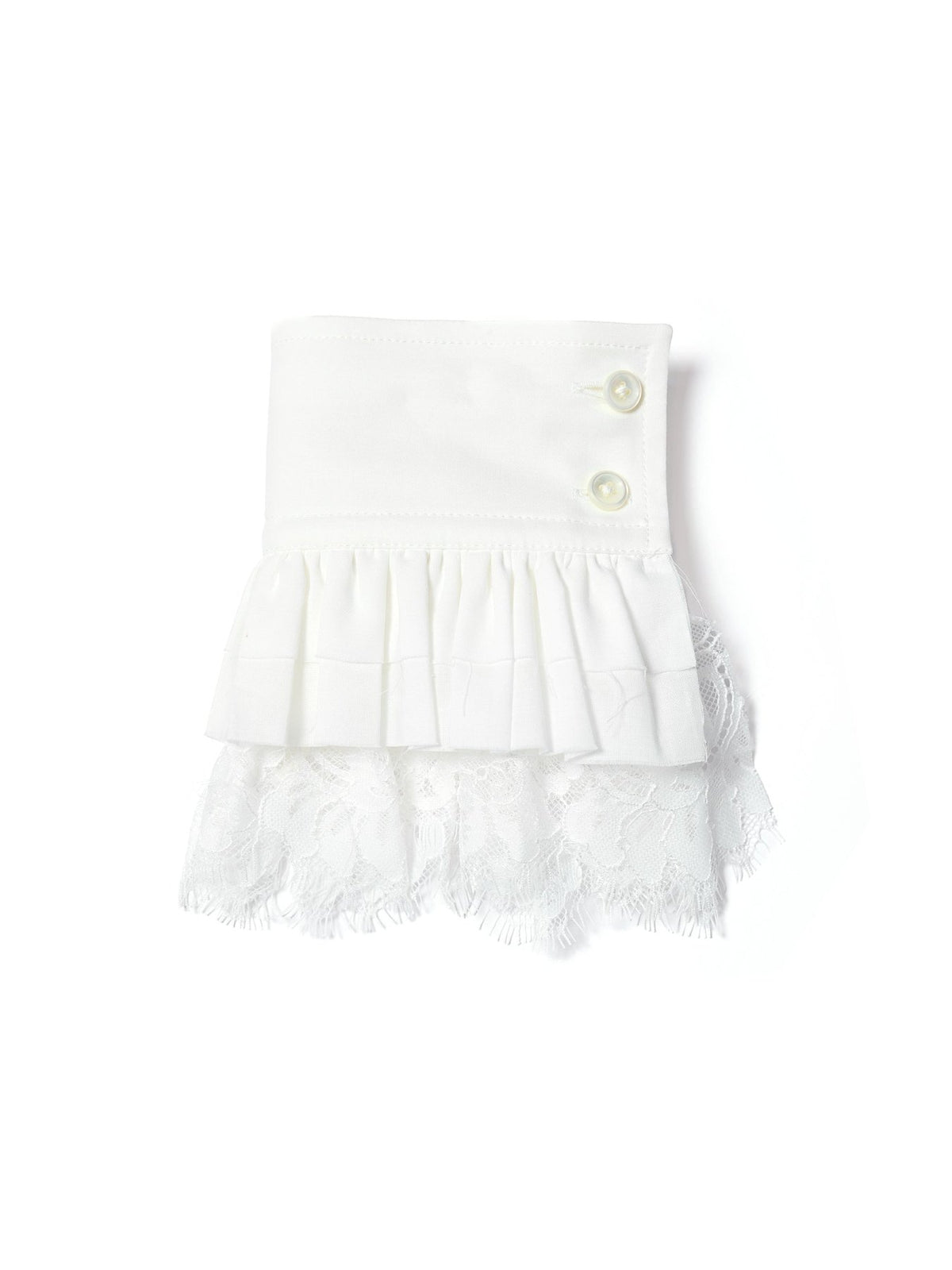 Ann Demeulemeester Off White Vestar Lace Ruffled Cuffs Pair Light Cotton