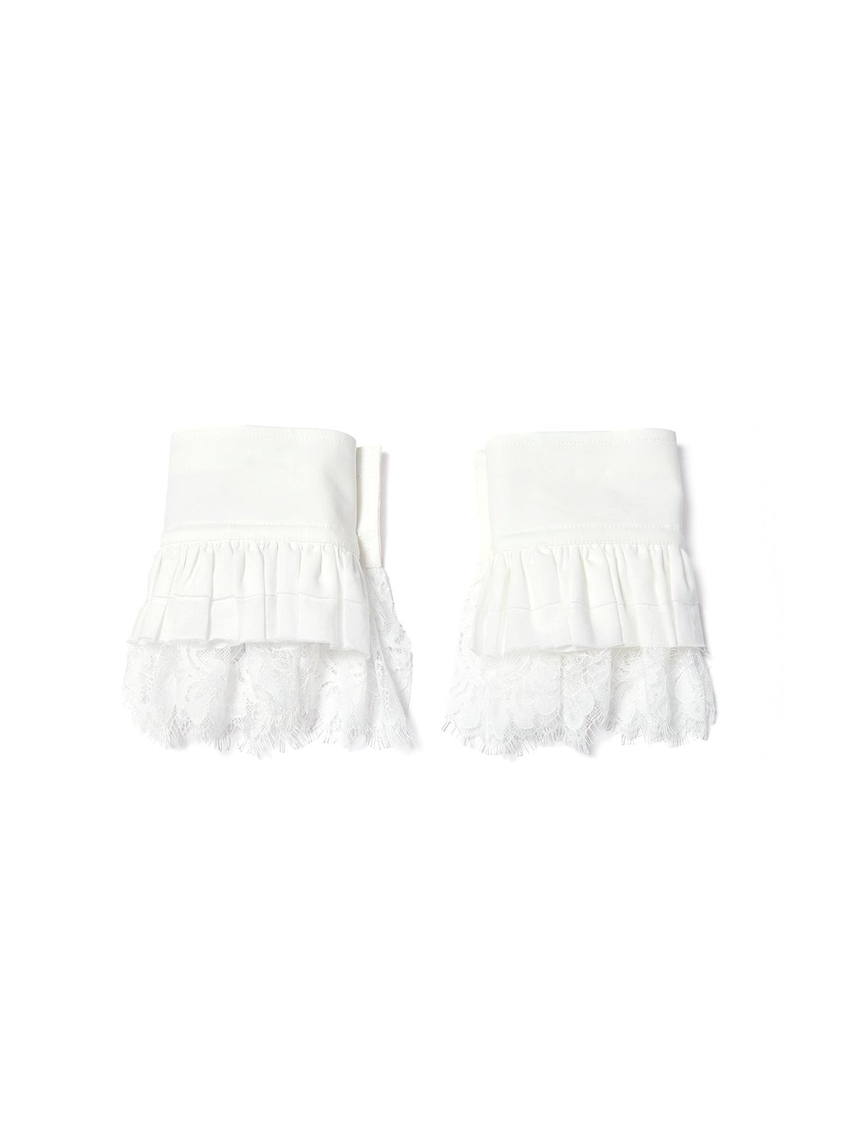 Ann Demeulemeester Off White Vestar Lace Ruffled Cuffs Pair Light Cotton