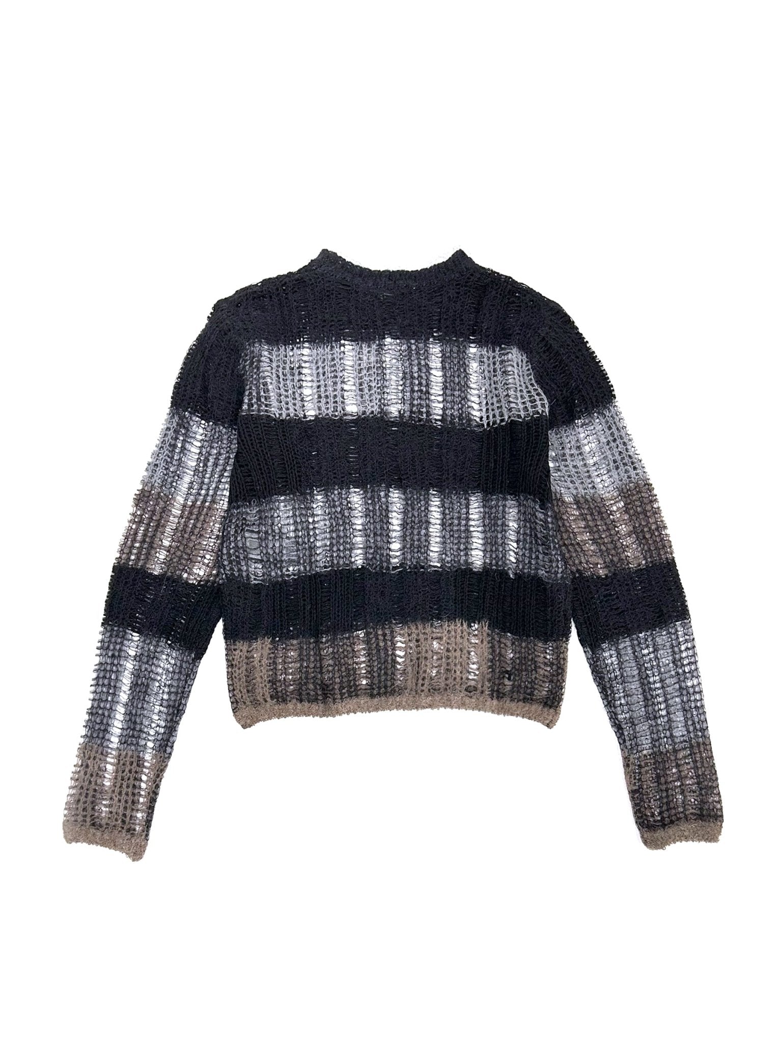 ANN DEMEULEMEESTER - Poliet Slim Fit Crew Neck Ladder Sweater Ajoure Kn - AW25 - MULTICOLOR