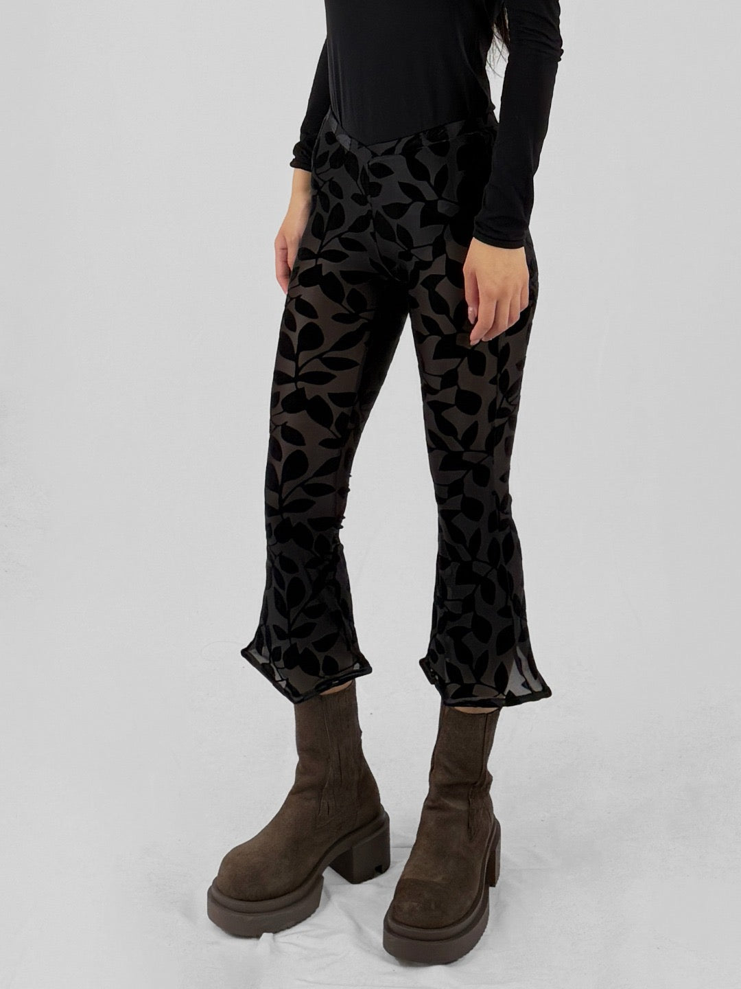 BAD BINCH TONGTONG Black Velvet Sqaure Pants