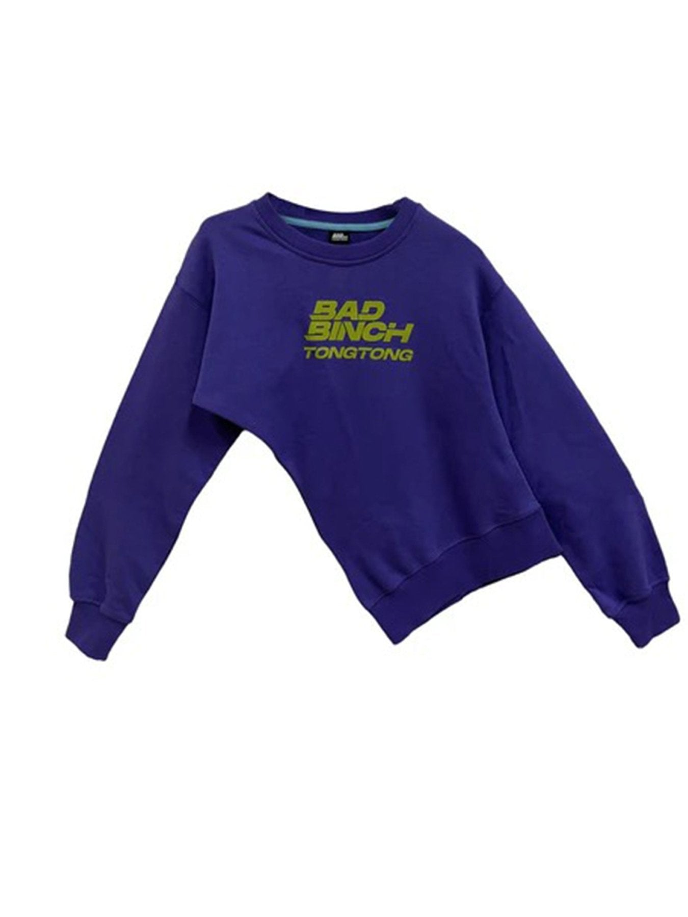BAD BINCH TONGTONG Purple Bad Binch Twisted Crew Neck Sweatshirts