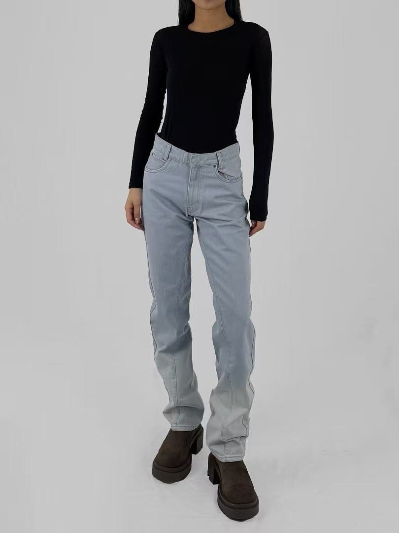 BIANCA SAUNDERS Gradient Blue Life Straight Leg Jeans