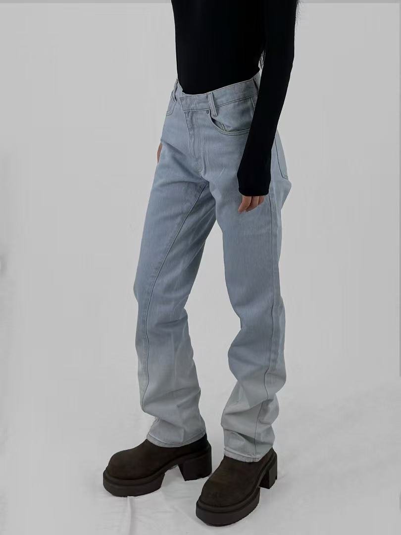 BIANCA SAUNDERS Gradient Blue Life Straight Leg Jeans