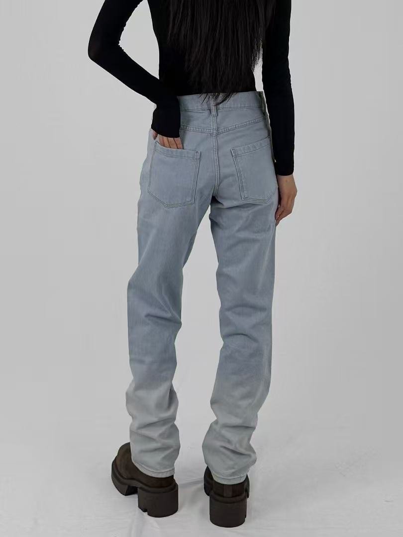 BIANCA SAUNDERS Gradient Blue Life Straight Leg Jeans