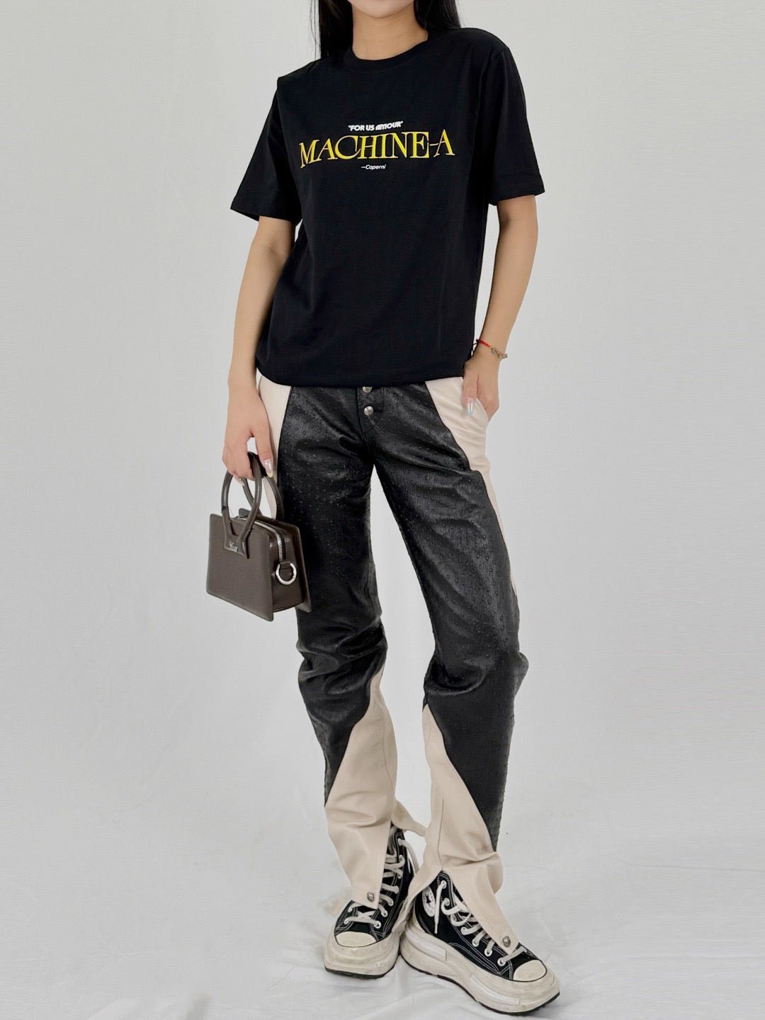 BILL PICKET Black Cream Ostrich Trousers