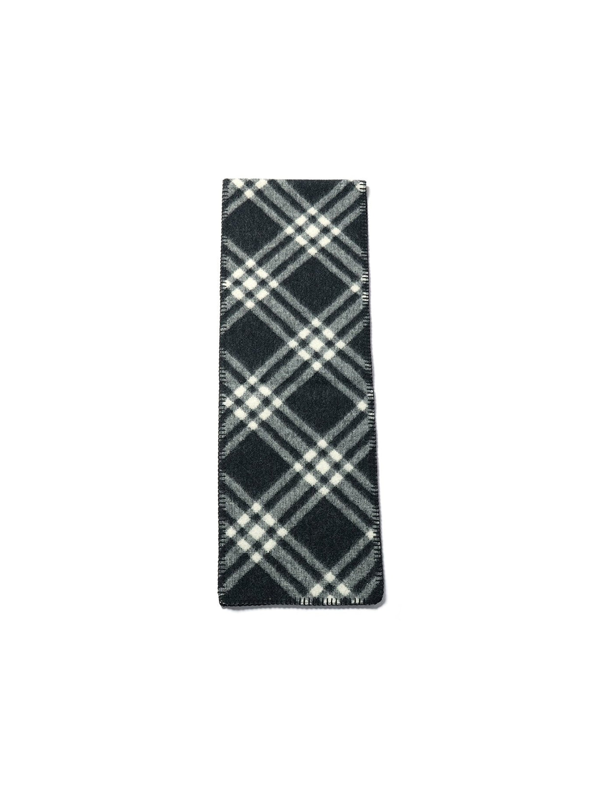 Burberry Black Mu Tri Bar Chk Wool Scarves