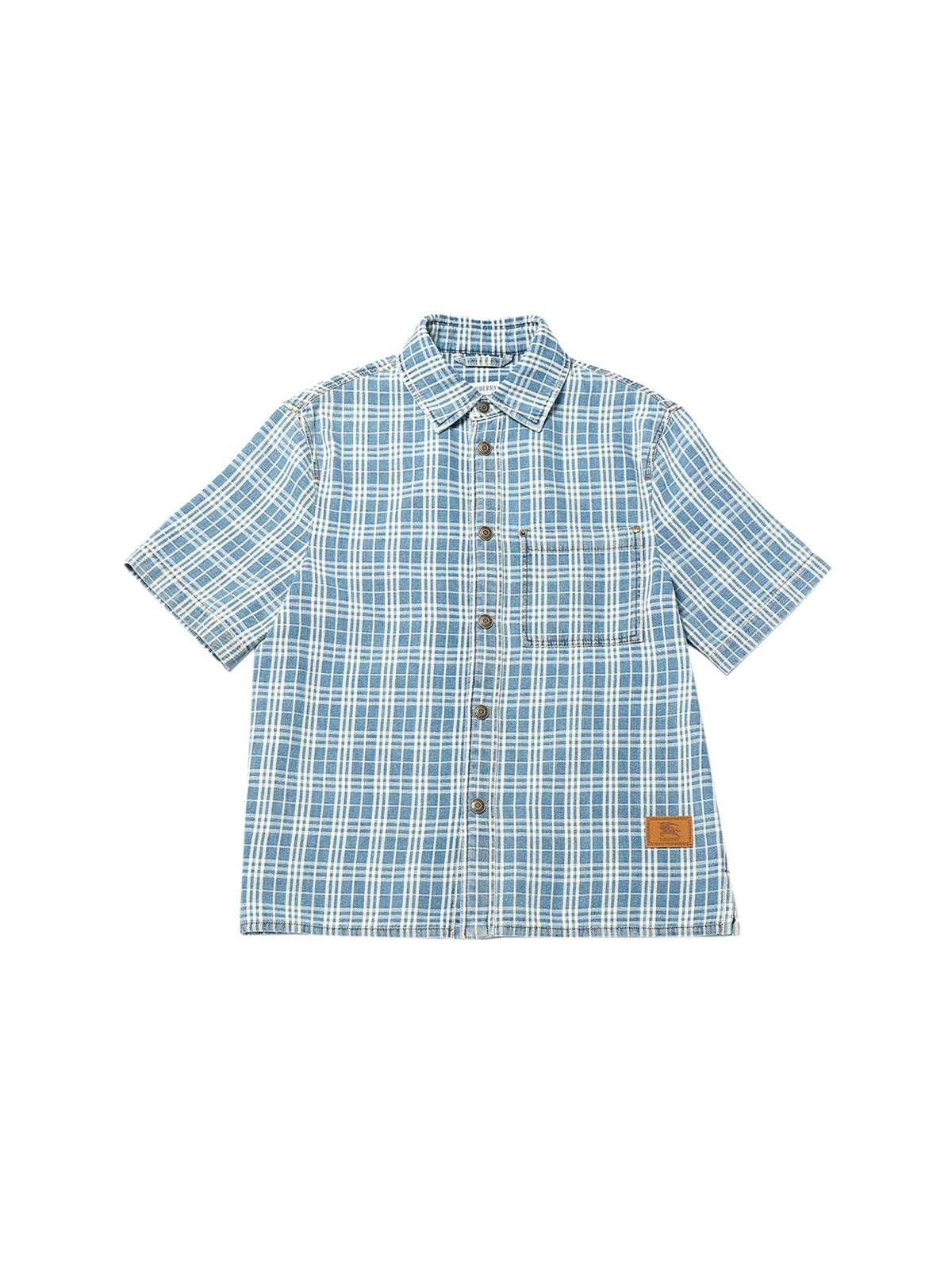 Burberry Indigo Garret Ss Chk M Denim Shirt