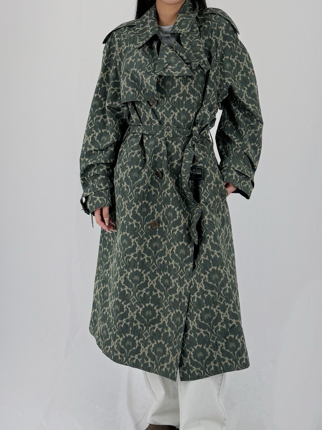 BURBERRY - M D Breasted Coat - AW25 - VINE IP PATTERN