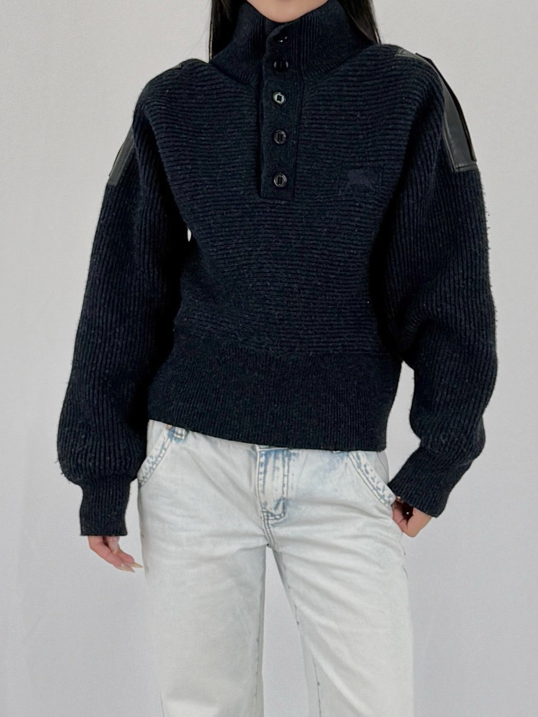 BURBERRY - M Knit Roll Neck - AW25 - TARMAC GREY