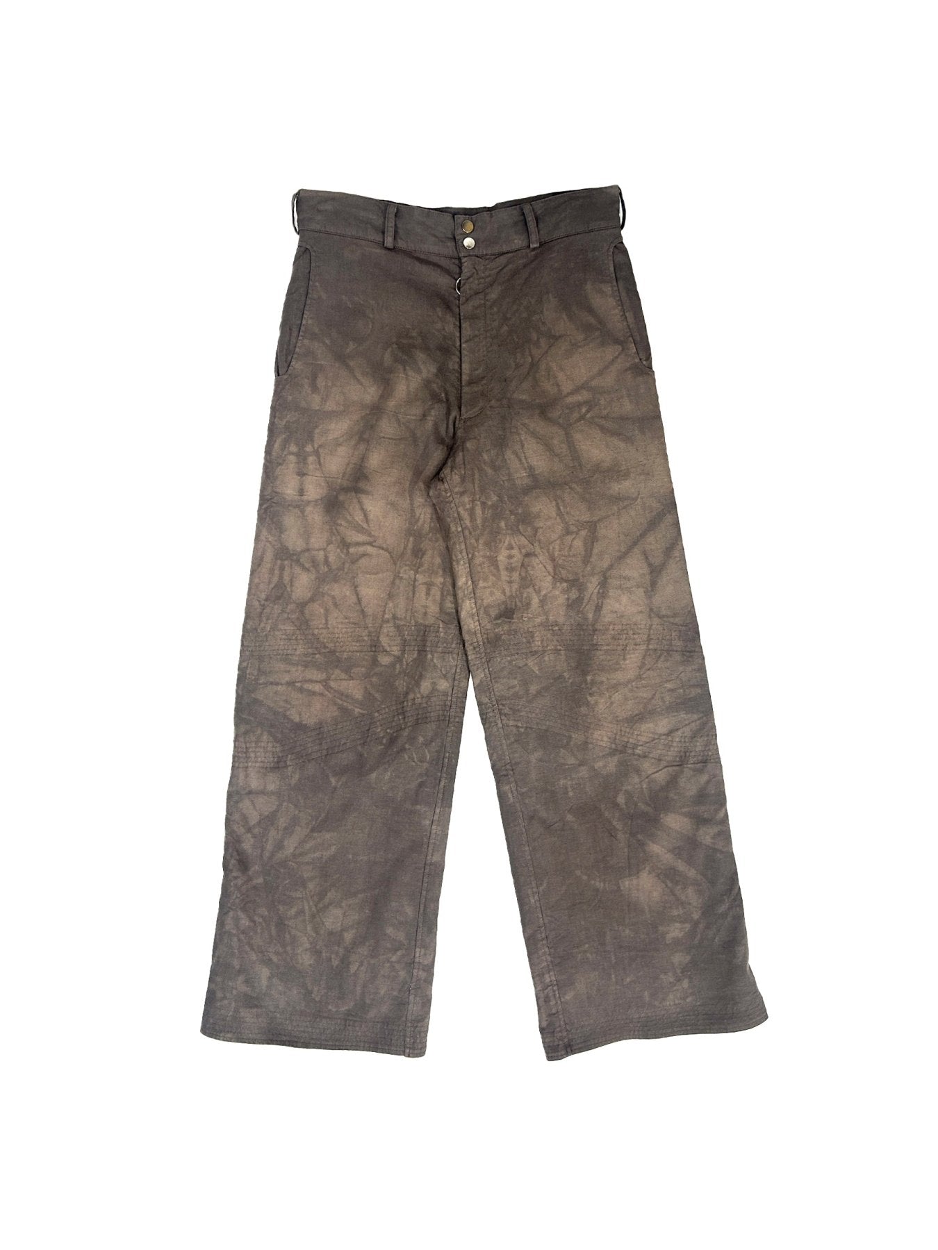 CHARLIE CONSTANTINOU Brown Linen Trouser With Reinforced Knee And Hem