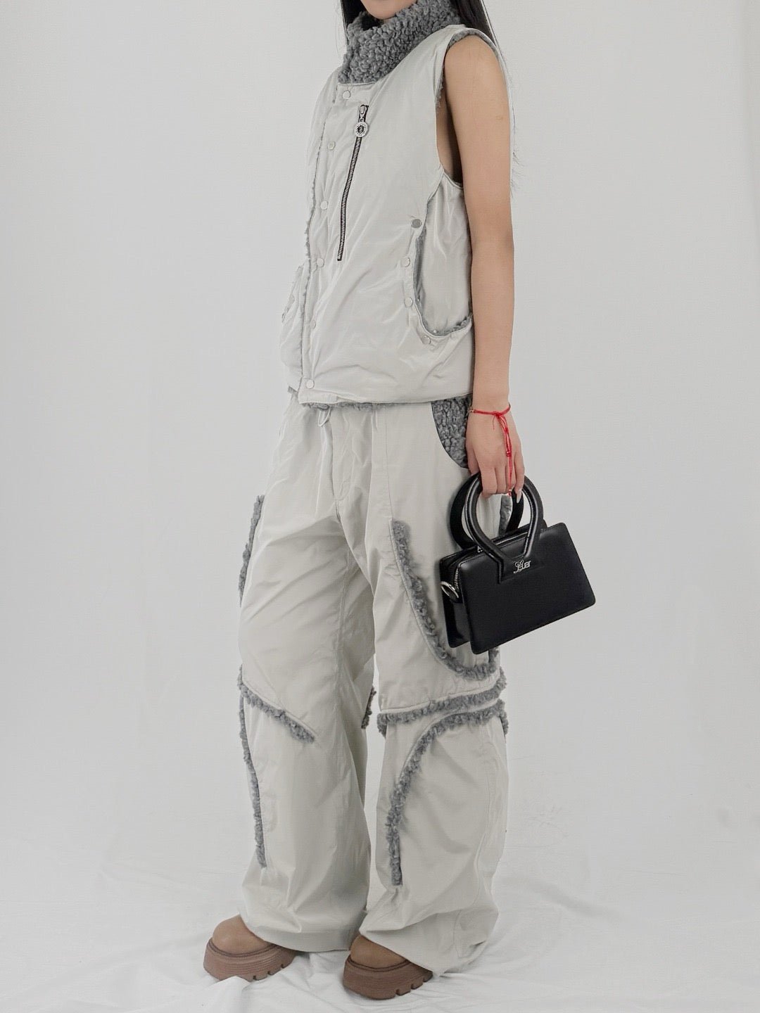 Charlie Constantinou - Fleece Lined Gilet - AW25 - LIGHT GREY DARK GREY