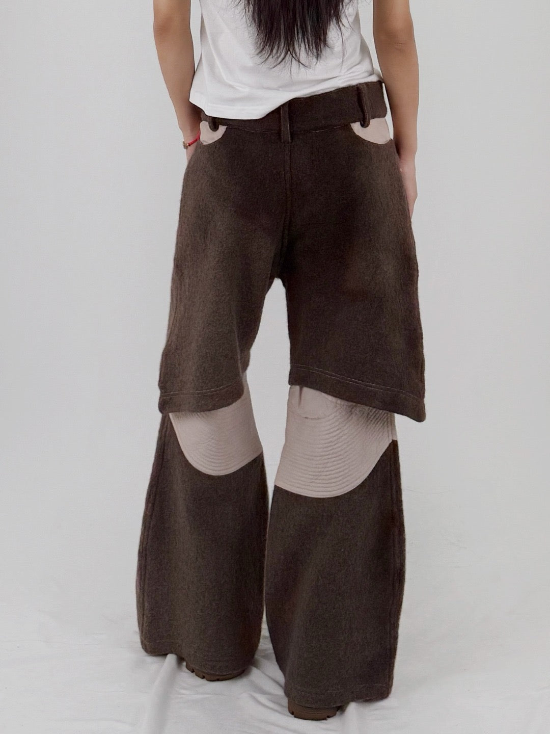 Charlie Constantinou - Layered Wool And Nylon Trouser - AW25 - BROWN