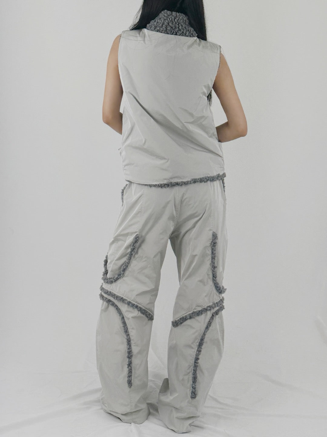 Charlie Constantinou - Nylon Trouser W Fleece Piping - AW25 - GREY