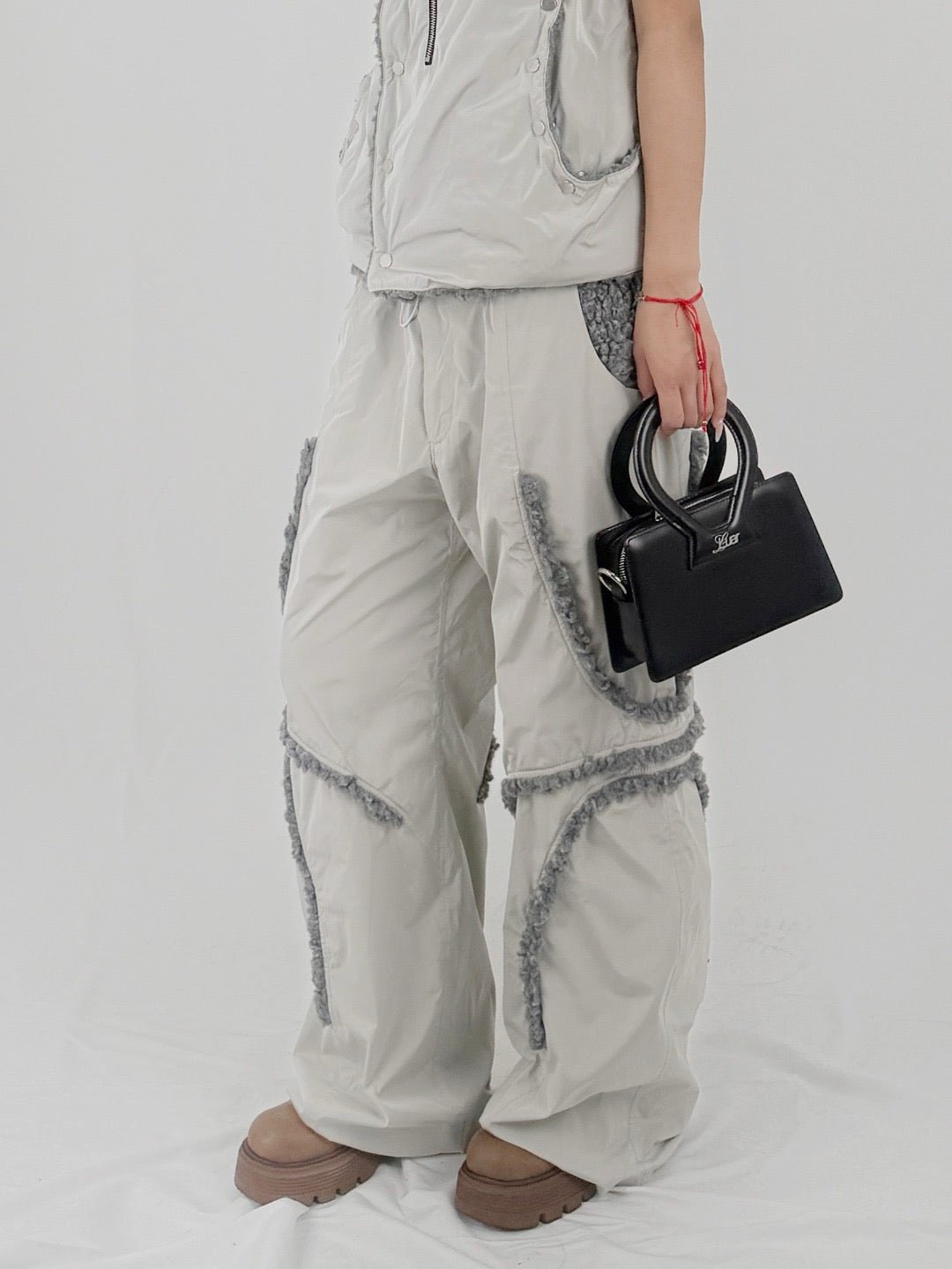 Charlie Constantinou - Nylon Trouser W Fleece Piping - AW25 - GREY
