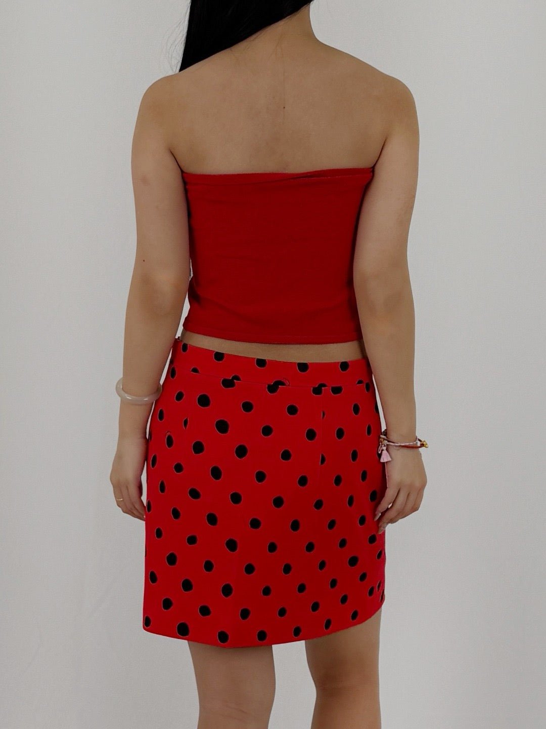 CHET LO Red Fontana Midi Skirts
