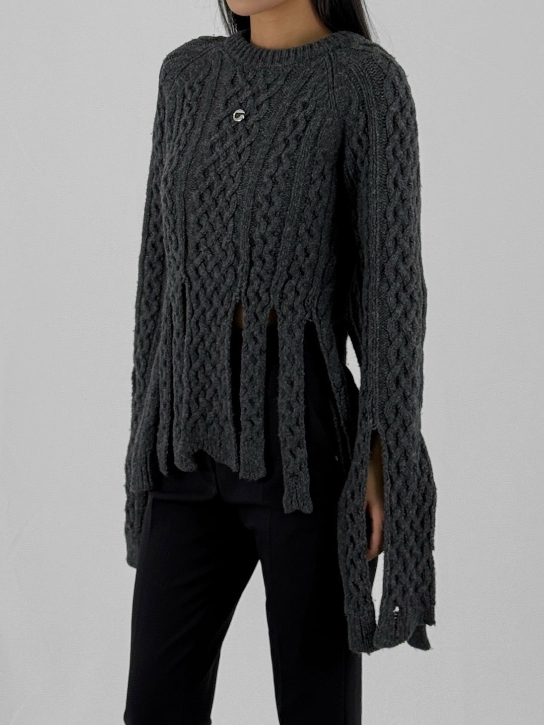 Coperni - Shredded Knit Sweater - AW24 - GREY
