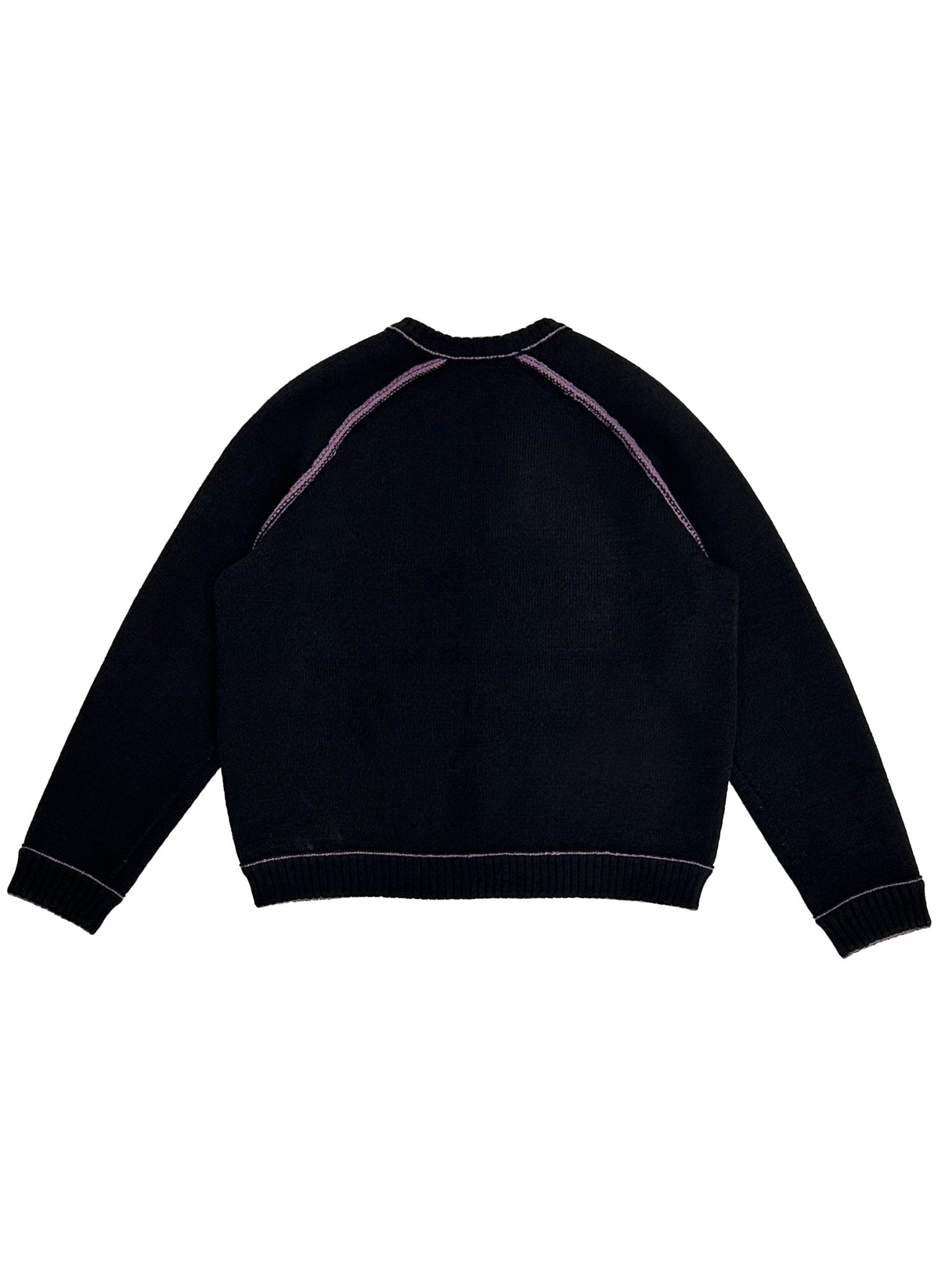 CRAIG GREEN - Tape Knit Cardigan - AW25 - BLACK/PURPLE
