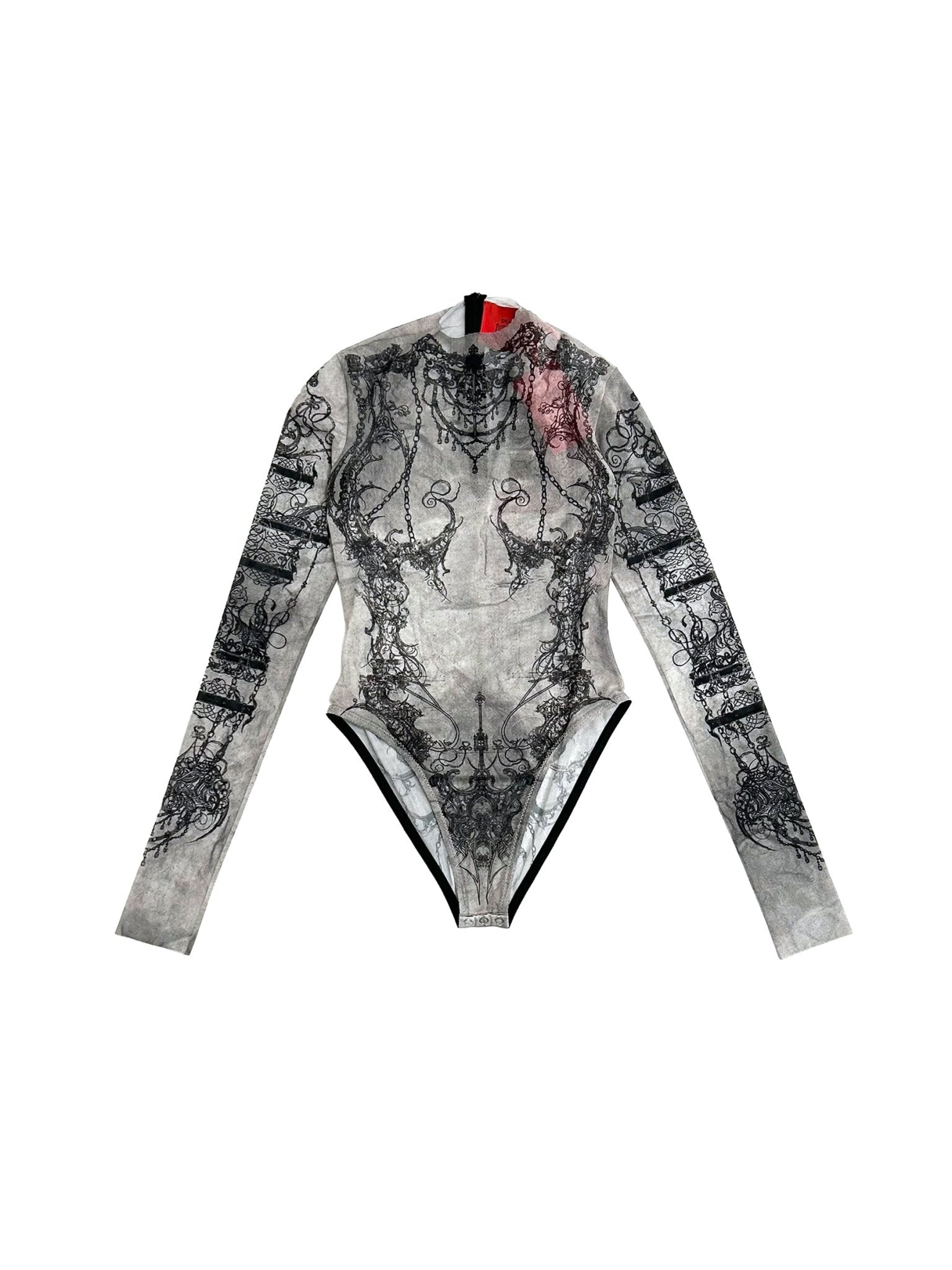 Dilara Findikoglu - Mesh Tattoo Body Suit - AW25 - GREY